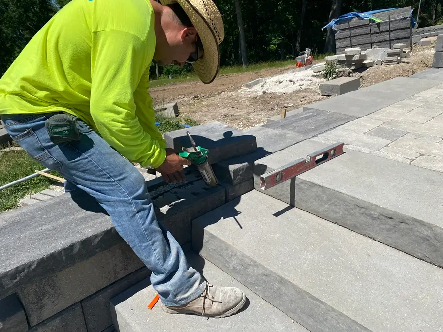 "Exciting installation of a new patio and paver steps in Milwaukee, WI. This upgrade enhances both style and functionality, creating a beautiful and inviting outdoor space. #MilwaukeeWI #PatioInstallation #PaverSteps #OutdoorDesign"