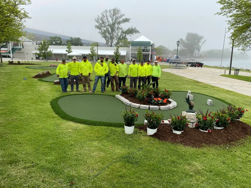 "Liban Landscape Team captured in action at the Summerfest Grounds in Milwaukee, WI. Our dedicated team brings expertise and enthusiasm to every project, transforming outdoor spaces with creativity and precision. #LibanLandscape #TeamInAction #Summerfest #MilwaukeeWI #LandscapeExperts"