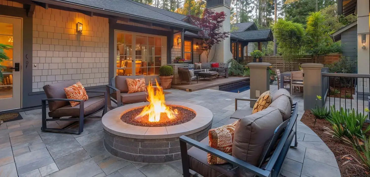 "Charming paver patio design and installation in River Hills, WI, adding both elegance and functionality to your outdoor area. Perfect for creating a welcoming space for entertaining and relaxation. #RiverHillsWI #PaverPatio #OutdoorLiving #PatioDesign"